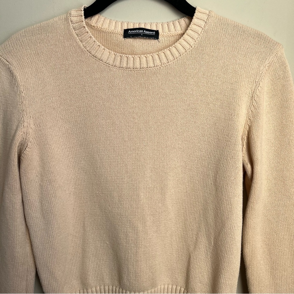 made in USA american apparel cropped cotton sweater - Picture 2 of 10